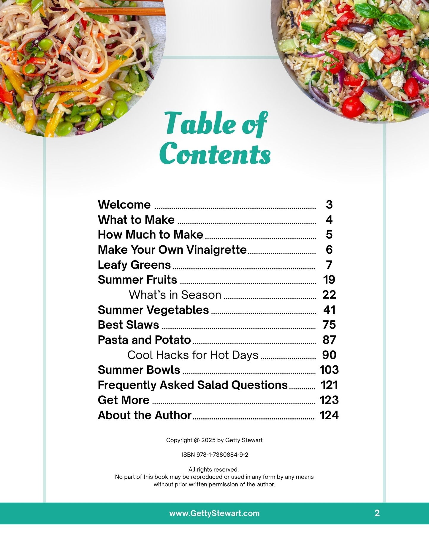 Summer Salad Recipe Book - Printed Version